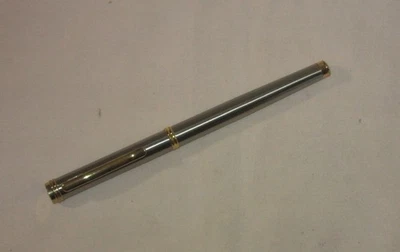 Plumas estilográficas JML vintage con barril de acero inoxidable y borde dorado; sin recarga de tinta Foto 1 de 4