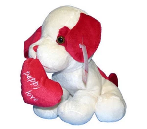 Fiesta Valentine's Day Puppy Love Stuffed Animal Plush Toy Doll Sitting Dog 10" - Picture 1 of 2