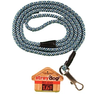Dog Lead Puppy Leash 1.6m Rope Style Pet - Blue/ White / Black - Bild 1 von 3
