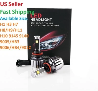60W 7600LM Kit Cree Chips LED Headlight Bulbs H1 H3 H7 9006/HB4 Hi Bean/LowBeam - Image 1 of 4