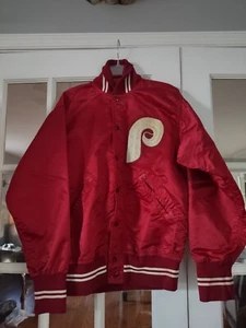 Vintage Wilson Philadelphia Phillies MLB Satin Bomber Starter Jacket Men 40 USA - Picture 1 of 7