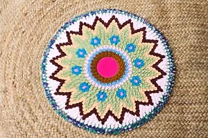 Alfombra redonda de tela hecha a mano puerta decoración de pared alfombra circular ninguna trenzada regalo 50 cm 33 - Imagen 1 de 4