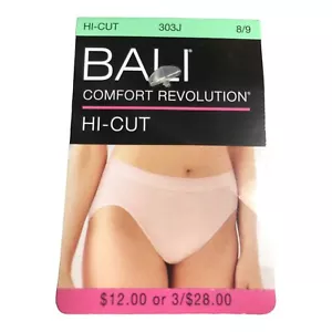 2 pr BALI COMFORT REVOLUTION 303T Hi-Cut Bikini Panty Panties NWT SIZE 8/9 P999 - Picture 1 of 9