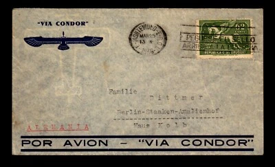 Уругвай март 1936 Condor полета чехол в Германию - L17485 - Изображение 1 из 2