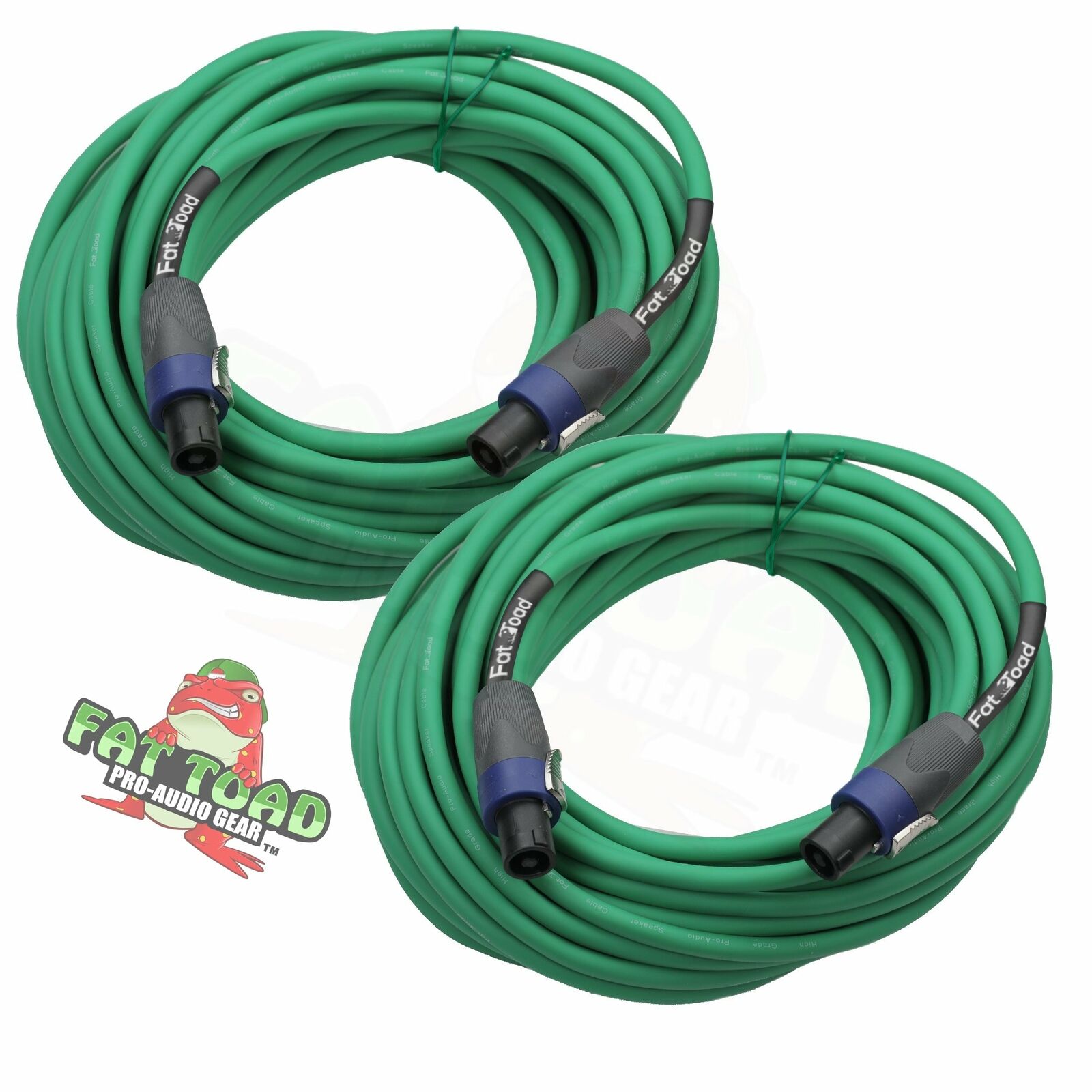 Speakon Cables 50 FT 2 PACK 12 AWG Wires –FAT TOAD Speaker Cords Pro Audio Stage. Available Now for $42.95