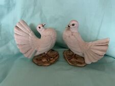 Pair of Ethan Allen Vintage Bisque Ceramic Doves #3208
