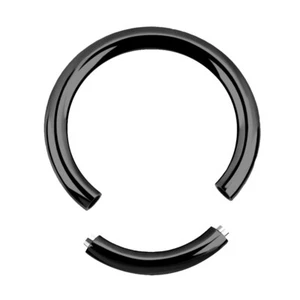 Treuheld® - 1,2 mm Piercing Segmentring - Stahl - Schwarz (4612v) - Picture 1 of 40