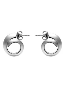 100% Authentic Bottega Veneta Spiral Silver Earrings - Picture 1 of 8