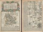 1736 Owen and Bowen Map of Brecknockshire w/ Road Map: Chester to Mongomery
