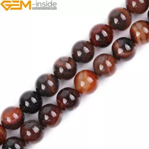 Onyx AAA Dream Agate Round Natural Gemstone Beads For Jewelry Making Strand 15" - Picture 1 of 32