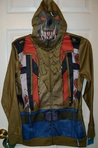 Fortnite Rex Wolf Costume Full Zip Down Hoodie Mesh Face Mask Boys 18 / 20 NWT - Picture 1 of 3