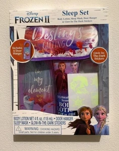 Disney FROZEN II New Sleep Set W/ Sleep Mask Glow Stickers Lotion Door Hang NEW - Picture 1 of 3