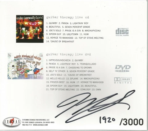 Guitar Therapy Live * by Mike Keneally Band (CD/DVD, 2006) Original Signed Cover