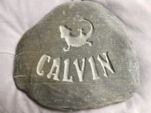 Pet memory bespoke handcarved in natural stone name dog cat lizard horse hamster - Picture 1 of 3