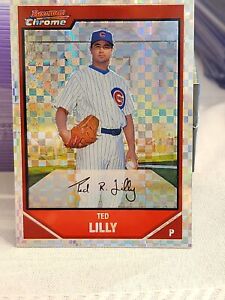 2007 Bowman Chrome X-Fractors Chicago Cubs Baseball Card #174 Ted Lilly /250