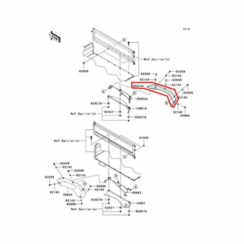 OEM GENUINE NEW KAWASAKI MULE 4000 4010 RIGHT REAR FENDER FLARE GUARD - Изображение 1 из 1