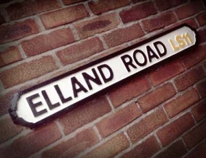 Elland Road Vintage Leeds Insegna Strada Insegna Strada Città - Foto 1 di 2