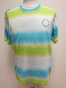M191 MENS NIKE BLUE GREEN WHITE STRIPES COTTON S/SLEEVE T-SHIRT UK L EU 52 - Picture 1 of 2
