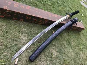 HANDMADE JAPANESE SAMURAI KATANA SWORD DAMASCUS FOLDED STEEL SHARP FULL TANG - Picture 1 of 9