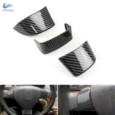 3*Carbon Fiber Steering Wheel Panel Cover Trim For Golf 5 MK5 Passat B6 Jetta - Image 1 of 4