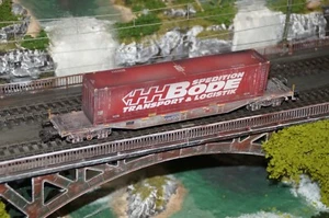 Märklin H0 Containertragwagen Sped. HHBode patiniert, gealtert - Bild 1 von 8