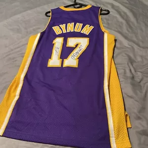 LAKERS Swingman Bynum Jersey Signed By Andrew Bynum Pau Gasol 2009 Champions - Picture 1 of 7
