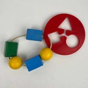 Vintage BRIO Wood Shapes Matching Baby Toy - Square, Triangle, Circle - Picture 1 of 1
