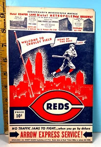 1952 Cincinnati Reds Baseball Program vs Braves Unscored HIGH GRADE!!🔥 - Picture 1 of 4