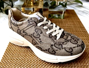 Sneakers Gucci Rhyton Macro GG Monogram Supreme 80 nuove con etichette EU 40,5 US 9,5 - Foto 1 di 6