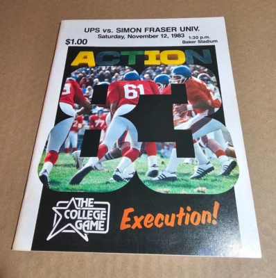 1983 PUGET SOUND vs SIMON FRASER COLLEGE FOOTBALL PROGRAM LOGGERS CLANSMEN UPS - Image 1 of 4
