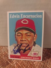 Edwin Encarnacion Autographed 2007 Topps Heritage Signed Baseball Card 181 Reds 