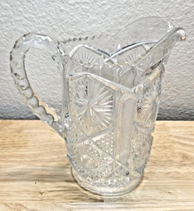 Vintage Crystal Cut Glass PITCHER Heavy 7.5”H X 4” Diameter Waterford? Crystal - Picture 1 of 8