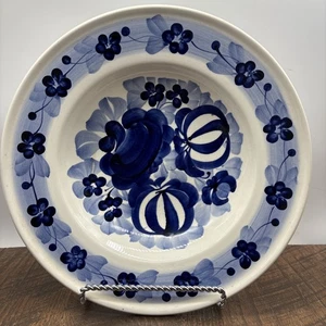 Handbemalte blau-weiße Dekoschale 11,5" Wandschale zum Aufhängen - Bild 1 von 9