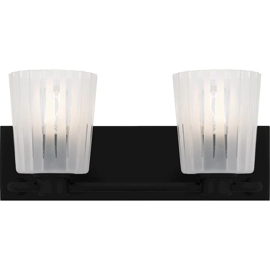 Luz de baño Quoizel gris 2Lt, negro/claro acanalado chorro de arena - RAY8616MBK Foto 1 de 1