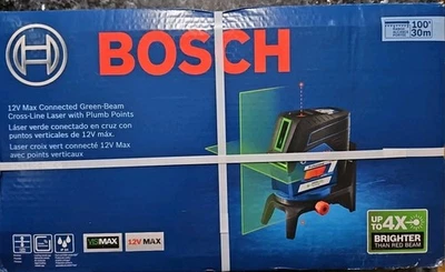 NEW - Bosch GCL100-80CG 12V Max Green-Beam Cross-Line Laser with Plumb Point - Image 1 of 3