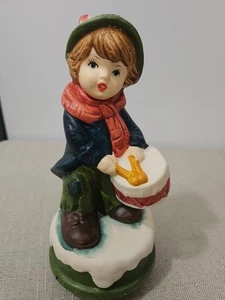 Christmas Little Drummer Boy Music Box Ceramic Figurine 1972 Chadwick Miller - Picture 1 of 8