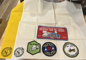 Vintage Harley Davidson Dresser Touring Handkerchief Bandana + 4 patches AMA - Picture 1 of 3