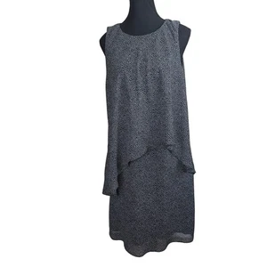 Vestido Vaina Lauren Ralph Lauren Negro Lunares Sin Mangas En Capas Talla 12 - Imagen 1 de 10