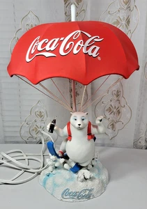 LÁMPARA COCA-COLA PARACAÍDAS ESQUÍ OSO POLAR PROBADA FUNCIONANDO - Imagen 1 de 16