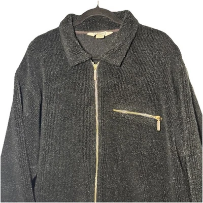 LL Bean De Colección Hombres Grande Negra Bolsillos con Cremallera Completa EE. UU. Pila Profunda Waffle Chaqueta Polar Foto 1 de 4