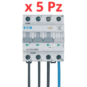 Interruttore RCBO Eaton MRB6-16-3N-C-003-A-FL 16A 3P+N 30mA - 1742432 x5 Pezzi - Picture 1 of 4