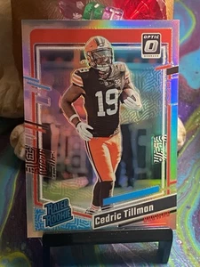 2023 Panini Donruss Optic - Rated Rookie Cedric Tillman #224 Holo Prizm (RC) - Picture 1 of 2