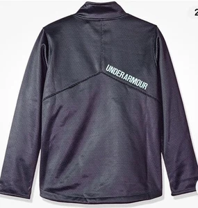 UNDER ARMOUR STEALTH GRAY SOFT SHELL COLDGEAR JACKET UNISEX CHILD SZ YM PERFECT - Picture 1 of 10