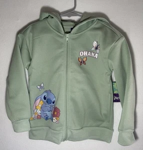 DISNEY STITCH NWT ZIP UP HOODED SWEATER GIRLS SIZE 6 - Picture 1 of 3