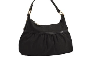 Authentic FENDI Vintage Zucca Shoulder Hand Bag Canvas Leather Black 7605M - Imagen 1 de 10