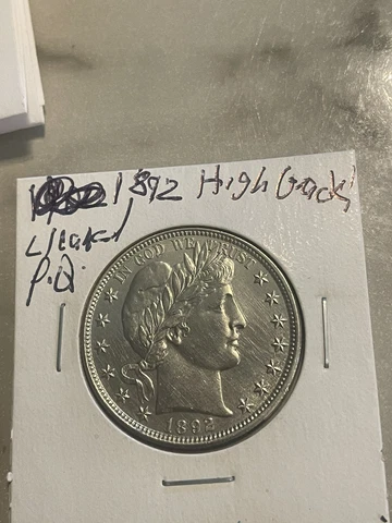 1892 Barber Half Dollar High Grade Beauty But Cleaned Cheap! Check My Listings Cover