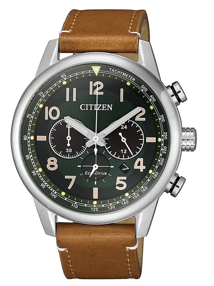 Citizen Chronograph Uhr Herrenuhr Lederarmband Chrono Datum Braun CA4420-21X - Bild 1 von 1