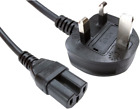 C15 Kettle Power Supply Adapter Cord Mains Cable Lead UK Plug with Notch - IEC
