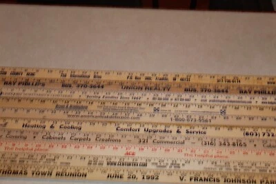 Lote de reglas de madera de 10 yardas cartel publicitario color arte artesanía pasatiempo Foto 1 de 4