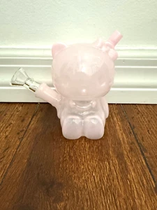 Tubo acqua in vetro premium 4,25" Mini Hello Kitty rosa chiaro - Foto 1 di 2